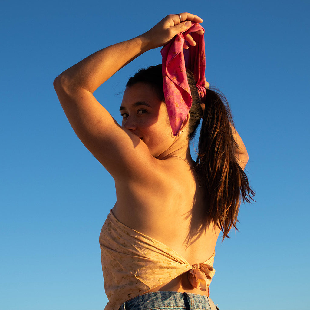 Peach glow bandana